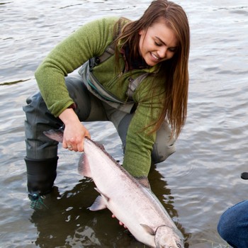 Evening Activities Silver Salmon on Beach Release
