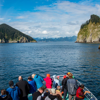 Alaska Adventures Kenai Fjords Tours Group on Bow